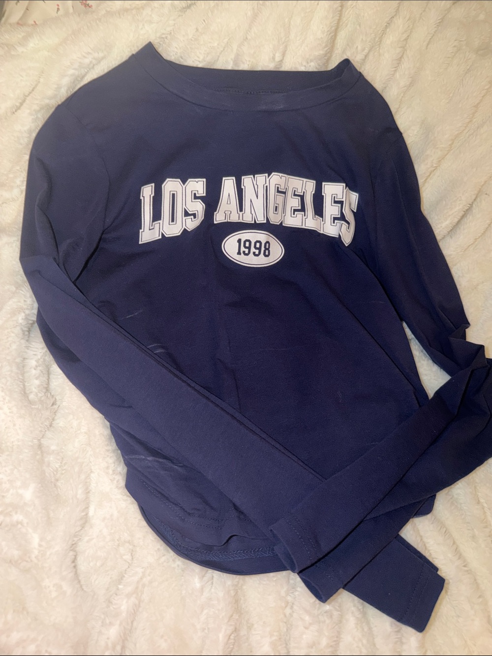 SHEIN Navy Blue "Los Angeles 1998" Crop Top
